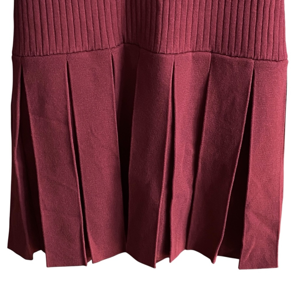 Free People Emmy Mini Dress Aged Red Womens Size Large NWT Thumb Holes Pleated - Picture 5 of 13